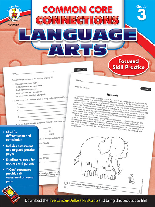 Title details for Common Core Connections Language Arts, Grade 3 by Carson Dellosa Education - Available